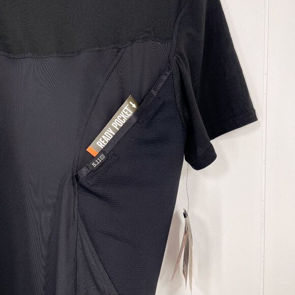 5.11 Cams Short Sleeve Base Layer Shirt Carry Conceal Padded 41222 Size XL Black - Picture 3 of 14